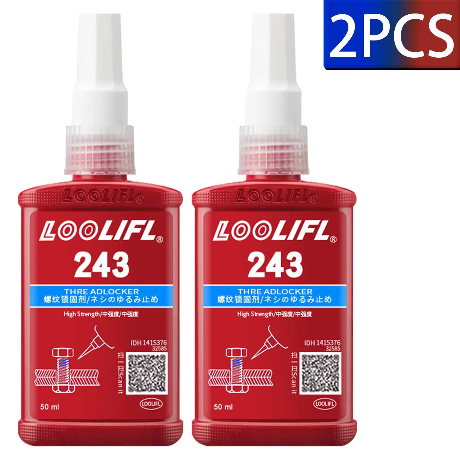 50ml 271 243 Blaues Schraubensicherungsmittel für Muttern und Schrauben, Schraubenkleber, anaerober Metallkleber, rostfrei