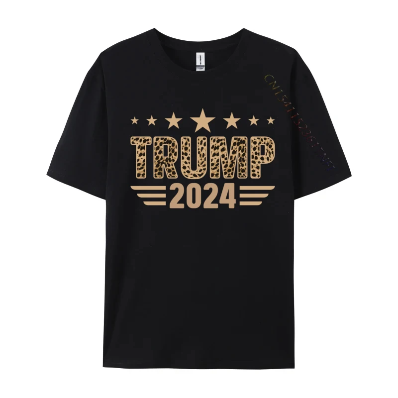 Nice Donald Trump Trump 2024 Cheetah Family Normal Camisa T-Shirts Tops Shirt For Men Pure Cotton Fashionable T Shirts