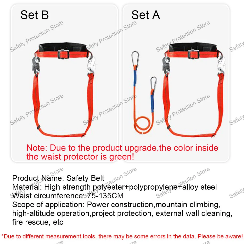 High Altitude Work Safety Harness Single Waist Safety Belt Fence Strap for Outdoor Training Electrician Construction Protection