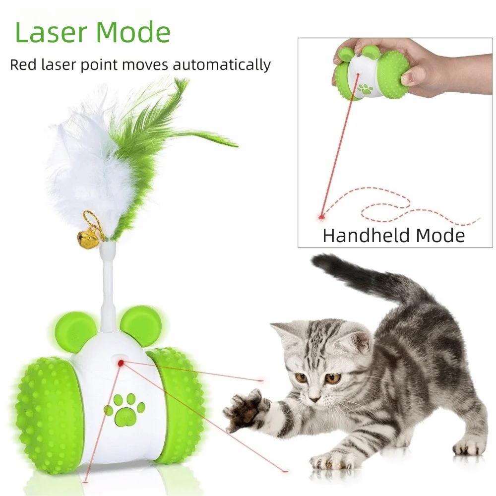 2 Play Mode Automatic Mouse Car Cat USB Rechargeable Intelligent Obstacle Avoidance Infrared Laser Cat Teasing