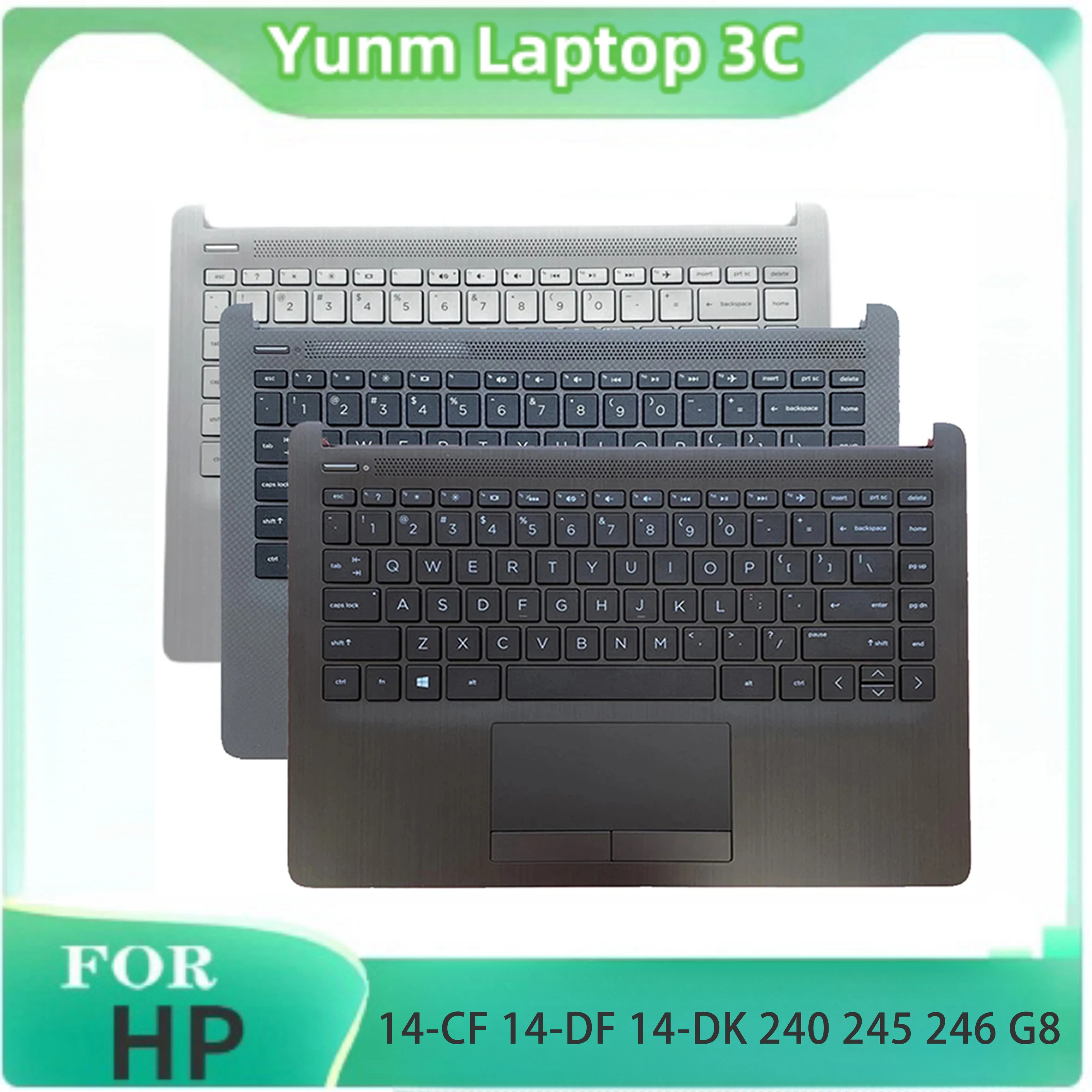 New For HP 14-CF 14-DF 14-DK 14-DP 14S-CR 14S-CF 240 245 G8 340 G5 TPN-I130 I135 Laptop US/SP Keyboard Palmrest Upper Top Case