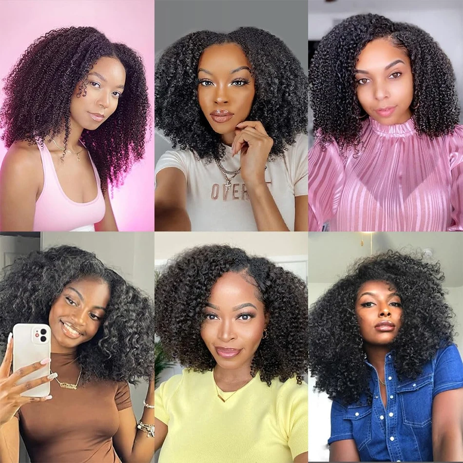 15A المنغولية الأفرو غريب مجعد حزم الشعر البشري عميق مجعد نسج حزم غير المجهزة عذراء الشعر مجعد وصلات شعر 100 جرام/قطعة #6