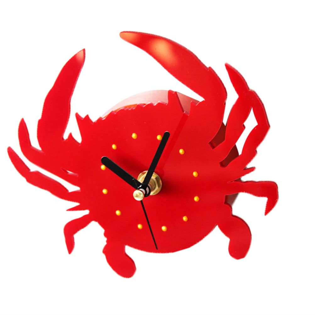 

Creative 3D Crab Refrigerator Magnetic Sticker Magnet Clock Fridge Decor DIY Wall Watch Home Decor Silent Movement Gift Idea