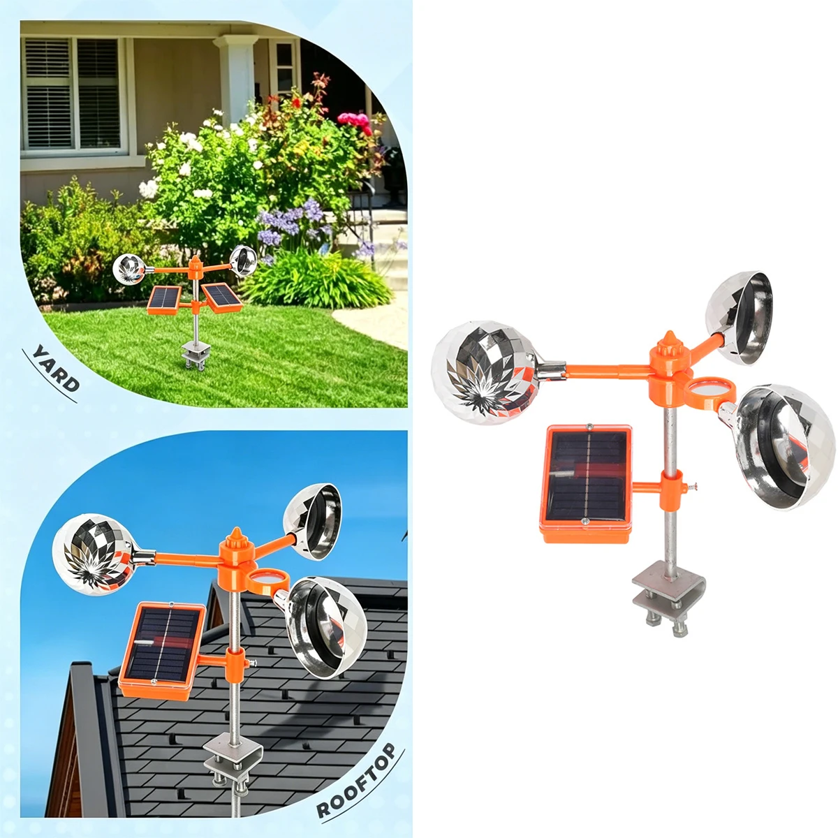 Solar Ultrasonic Bird Repeller Insect Outdoor Scare Away Rat Repellent Pest Repellents Against Birds
