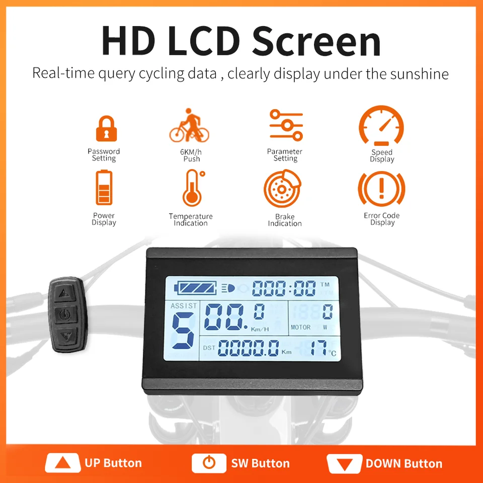 Ebike LCD ディスプレイ メーター E-Bike KT-LCD3U 計器 Ebike KT LCD3/LCD3U Display 36V/48V 72V LCD3 KT-LCD LED SM