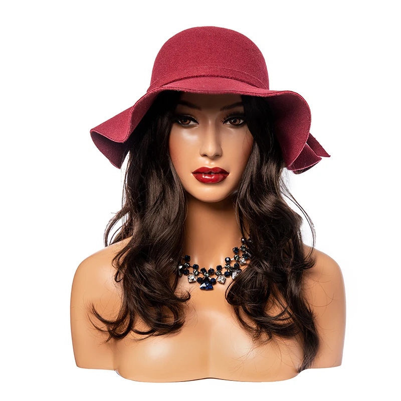 JOJO-E Fashion Beauty Realistic Makeup Fiberglass Mannequin Head for Jewelry Wig Hat Display