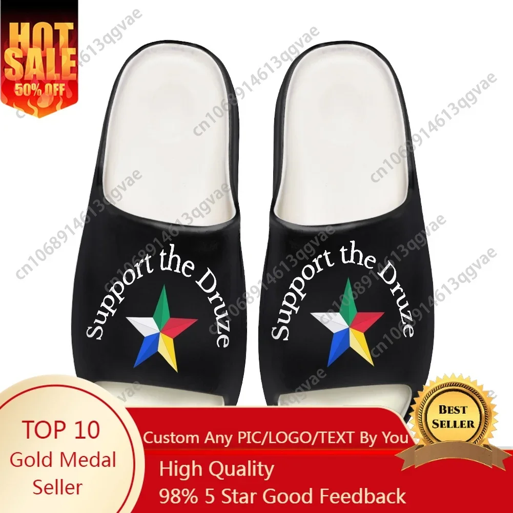Pantoufles à semelle souple avec logo Druze et étoile Druze, sabots pour hommes, femmes et adolescents, chaussures d'eau personnalisées pour la maison et la salle de bain, sandales