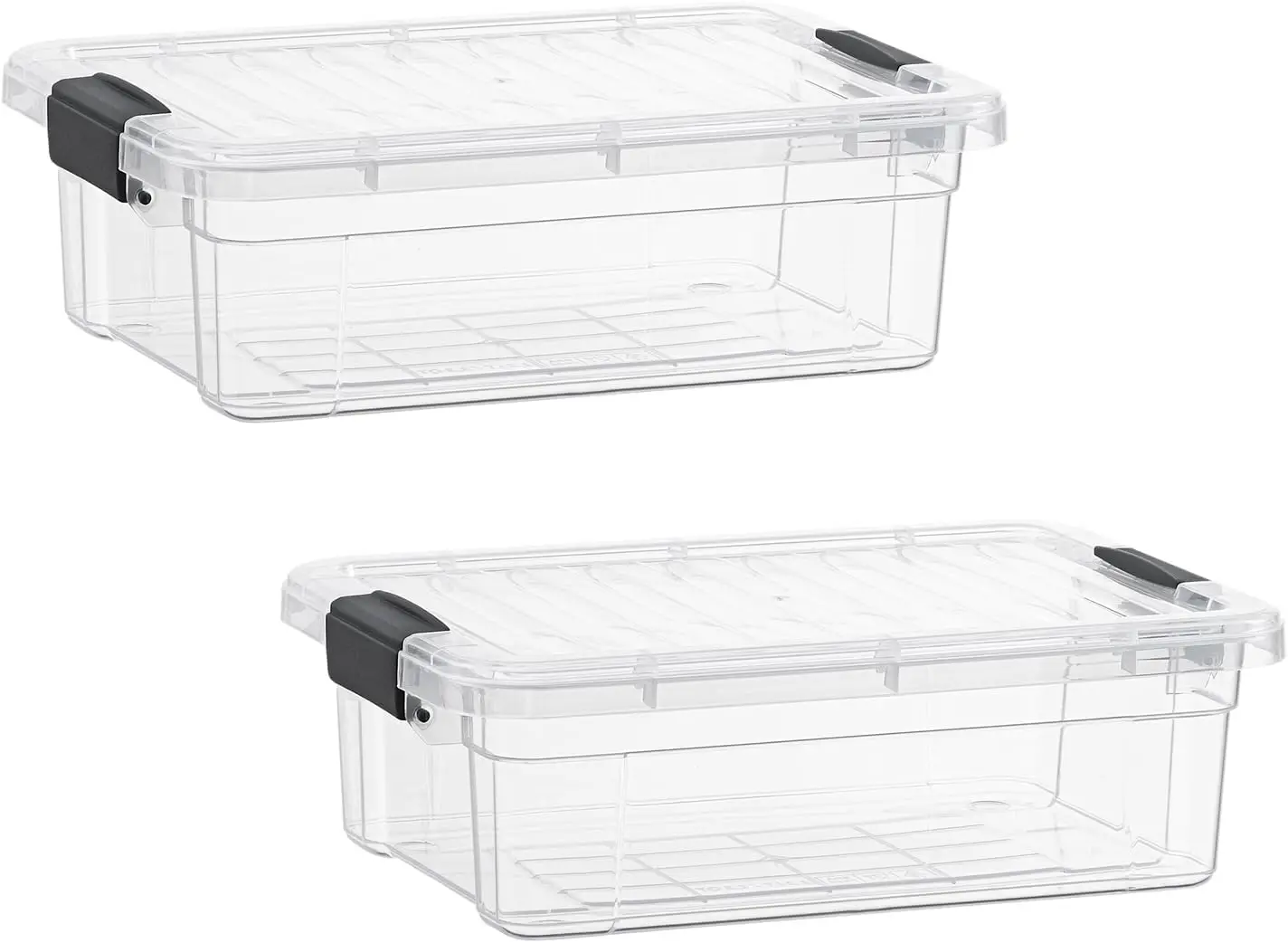 

Clear Plastic Storage Boxes with Lids, 4.5 Quart Stackable Bins for Home and Office Organization, BPA Free, 2 Pack