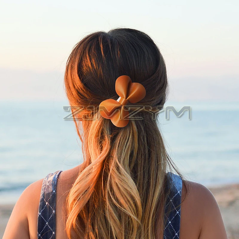 8 peças/set arco de couro grampo de cabelo doce elegante versátil acessório de cabelo feminino simples moda feminina grampo de cabelo pato bill clipe