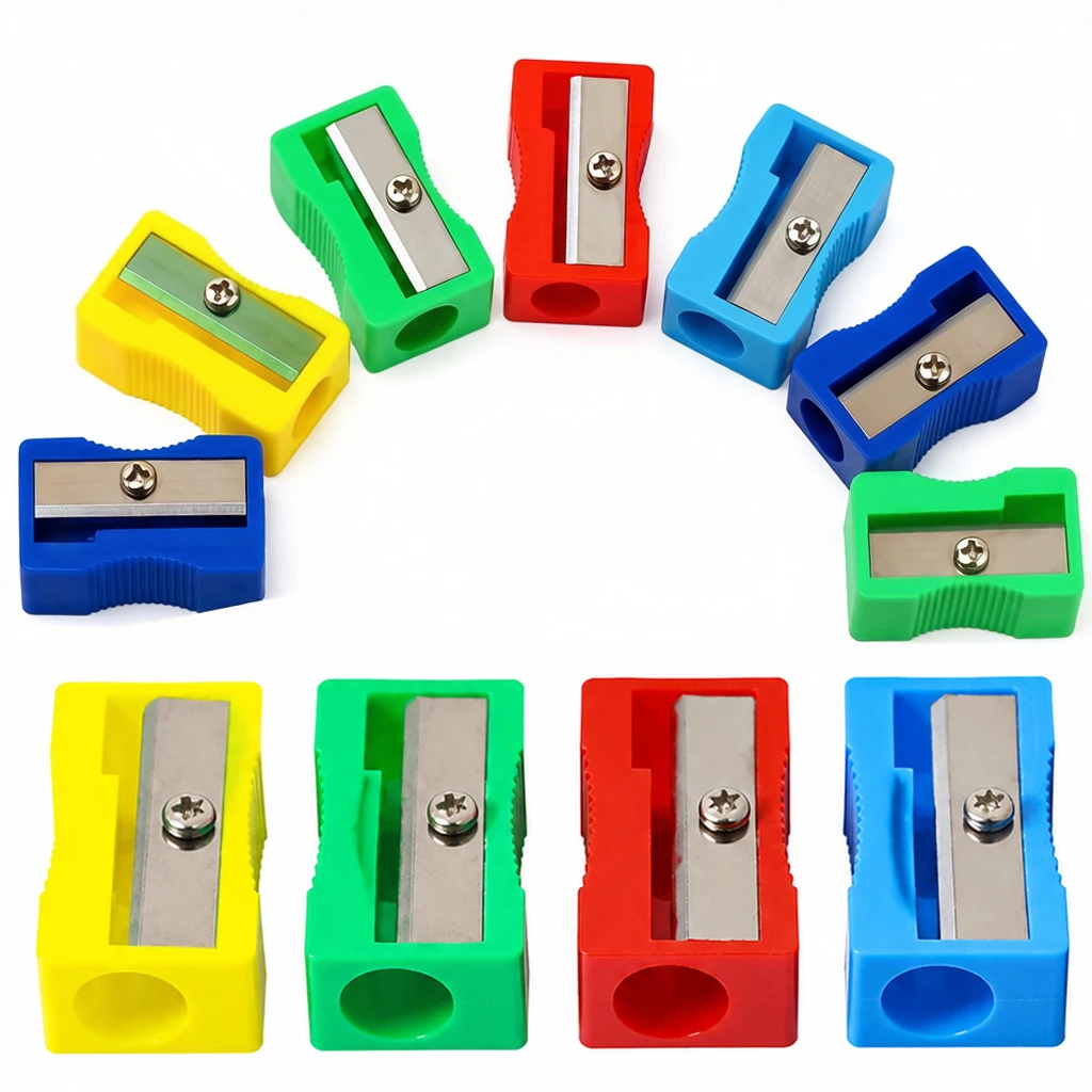 Portable Plastic Pencil Sharpeners – 50/100PCS Assorted Colors for Home School Travel & Creative Projects Easy-Grip Design TMZ