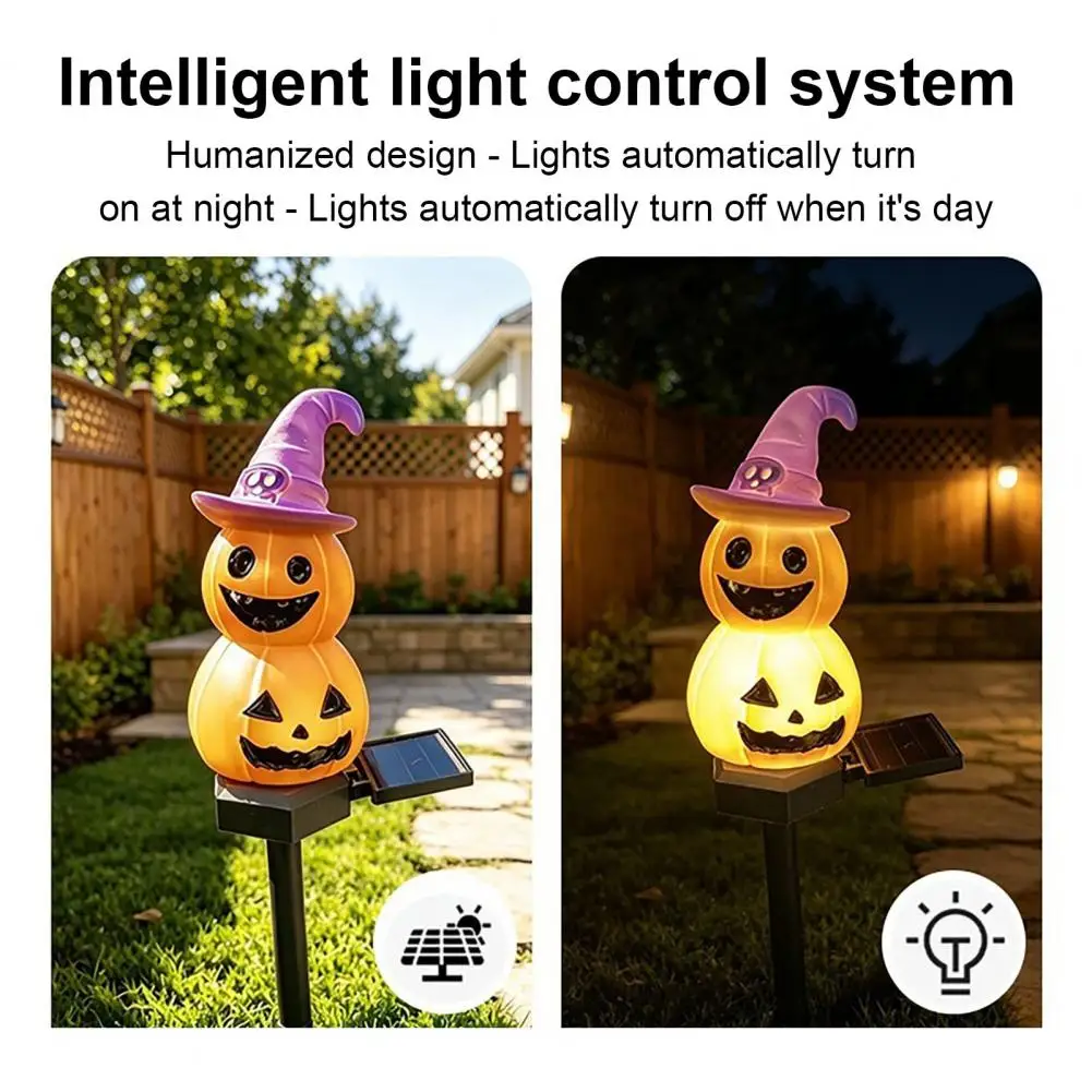 Halloween Garden Decorations Halloween Solar Pumpkin Light Garden Stake Waterproof Led Pathway Decor Double-layer Warm-tone