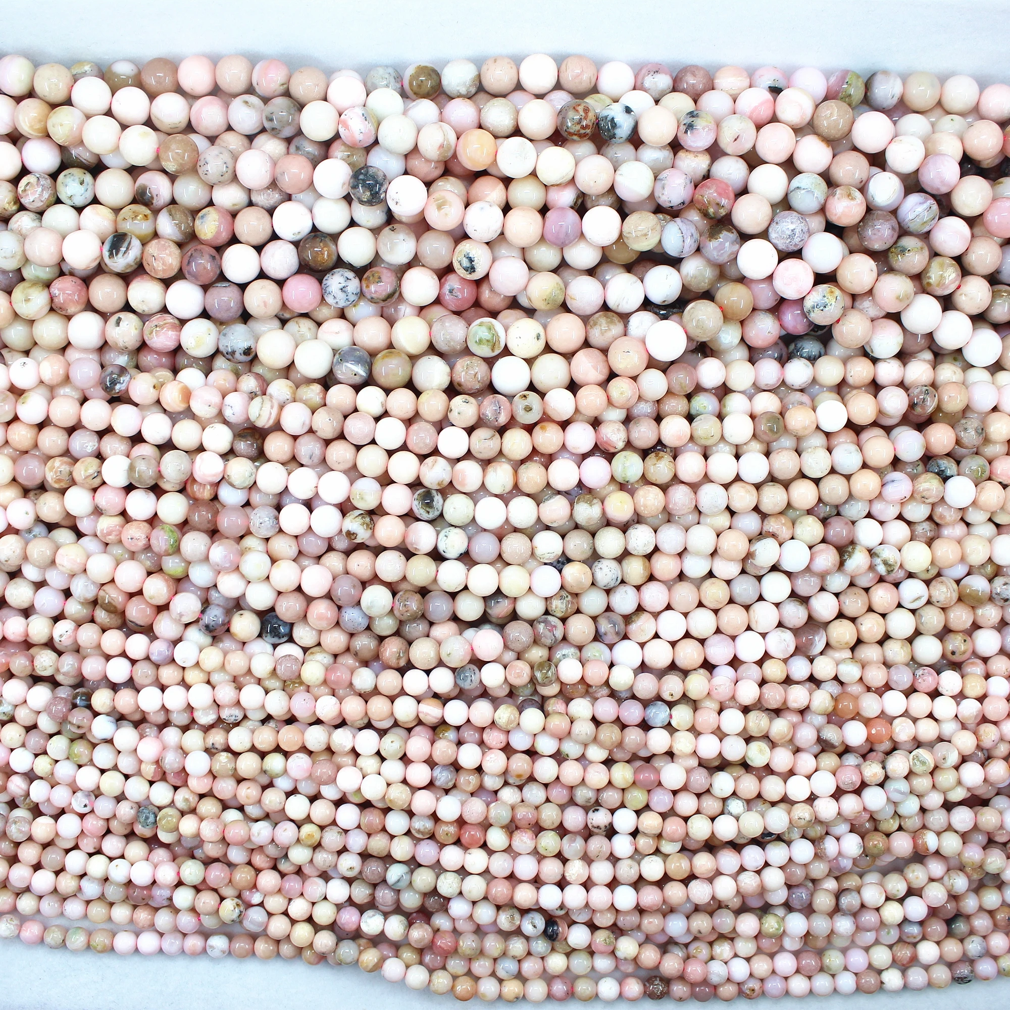 Natural Pink Opal Round Loose Beads Strand 6/8/10/12MM For Jewelry DIY Making Necklace Bracelets Earrings Accessories