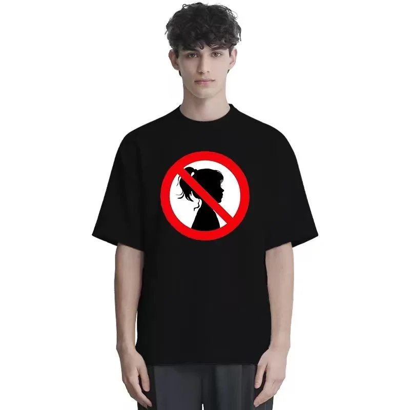 

Summer For Men's 100% Cotton Casual Loose Fit Large Girl Print Round Neck Short Sleeved T-shirt Top High Street Unisex Style