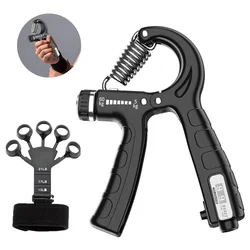 5-60kg Adjustable Hand Grip Strength Strengthener Trainer Full Set With Counter Wrist Forearm And Hand Exerciser For Muscle