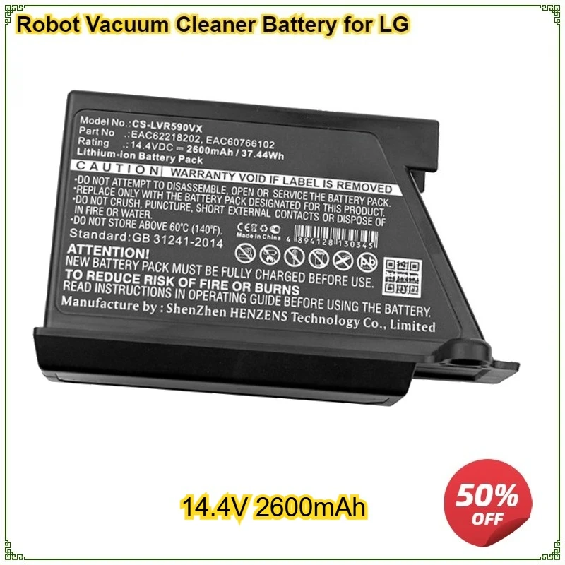 

Robot Vacuum Cleaner Battery for LG EAC62218202 VR34406LV VR6270LVB VR6270LVMB VR63455LV VR6370LVM VR64701LVMP VR64702LVMB