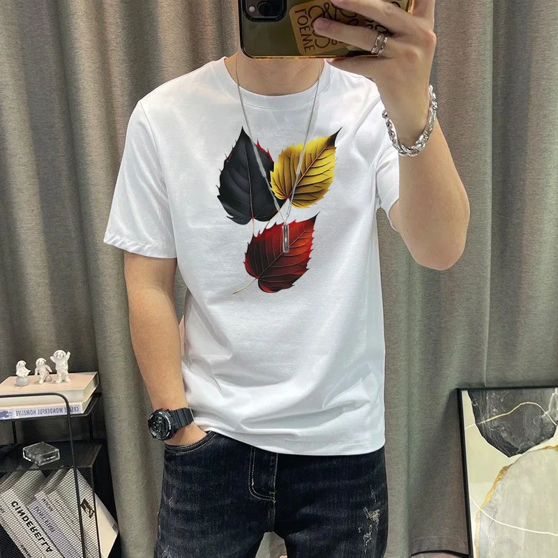 

Летние уличные повседневные топы больших размеров с принтом, молодежные универсальные винтажные футболки с короткими рукавами, модная мужская одежда в стиле Харадзюку