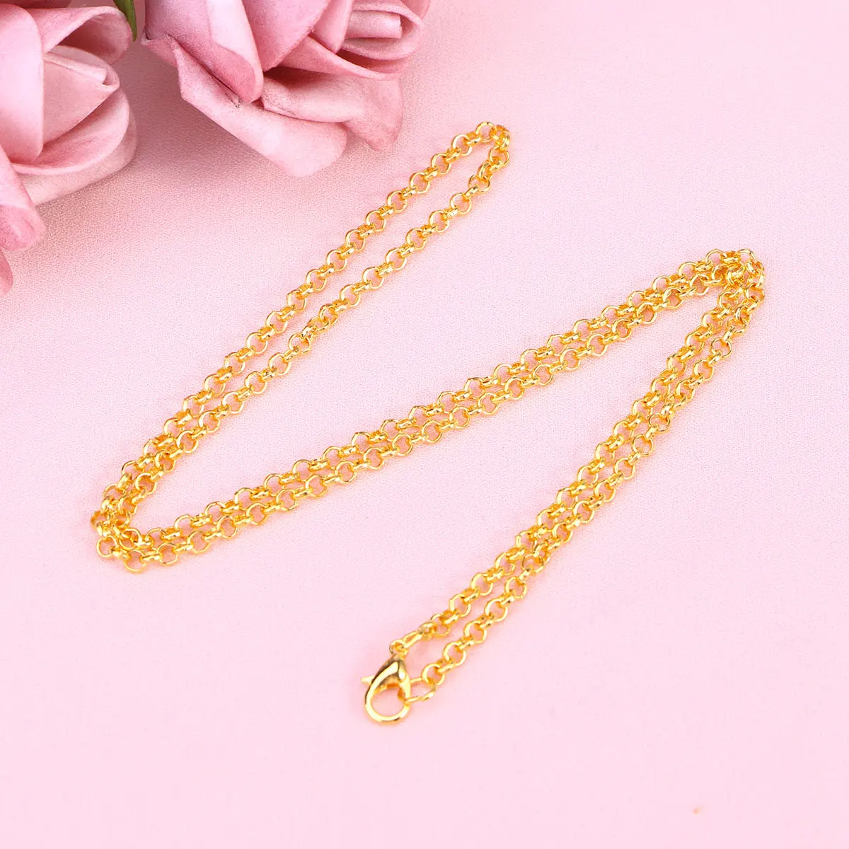 

30Pcs Gold Lobster Buckles 100 Opening Rings 10M 3Mm Cable Chain Set For DIY Jewelry Crafts