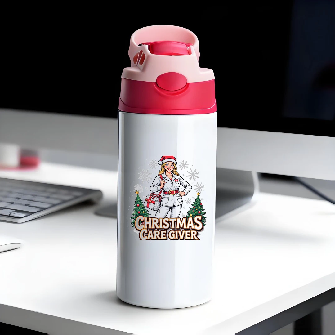 

304 Stainless Steel Insulated Cup + Cartoon Christmas Nurse Goddess Straw Cup Kids' Insulated Cup Christmas Gift