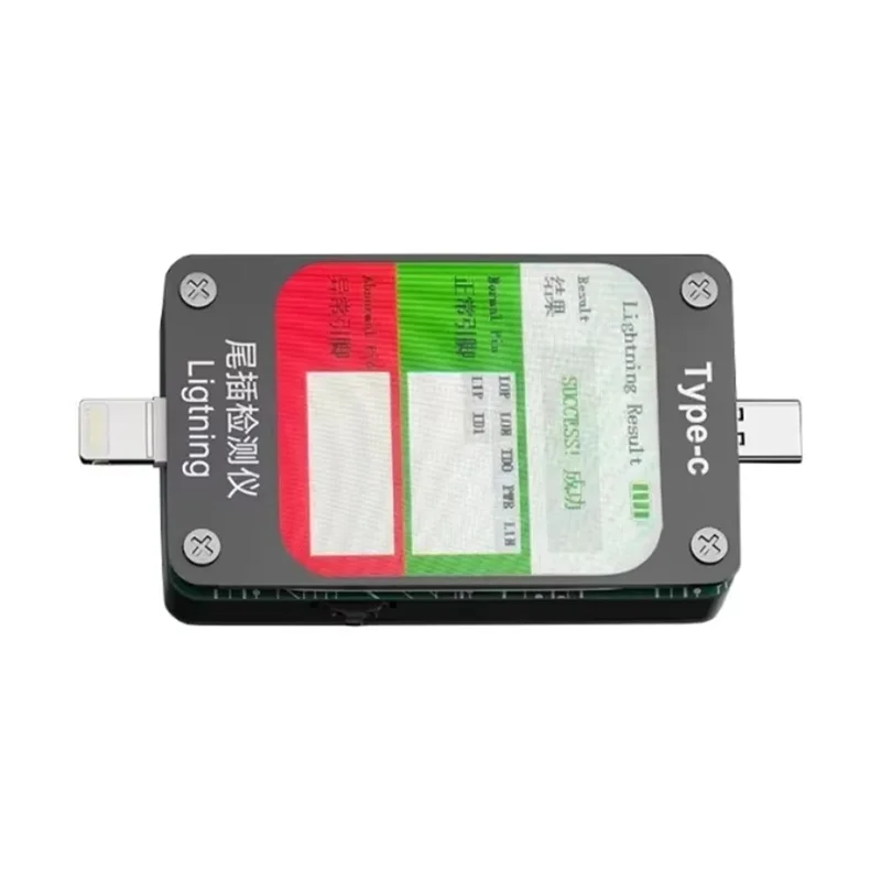 

【B74A】Тестер хвостовой вилки для телефона ЖК-дисплей Цифровой интерфейс Lightning/Type-C Интеллектуальное автоматическое обнаружение Функция точного тестирования