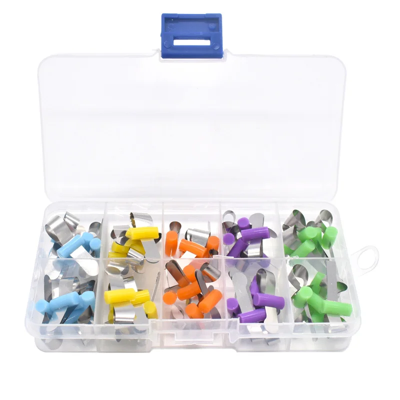 

50Pcs/Box Dental Forming Sheet Orthodontic Sectional Contoured Metal Matrices Dentistry Matrix Retainer Less Automatrix Material