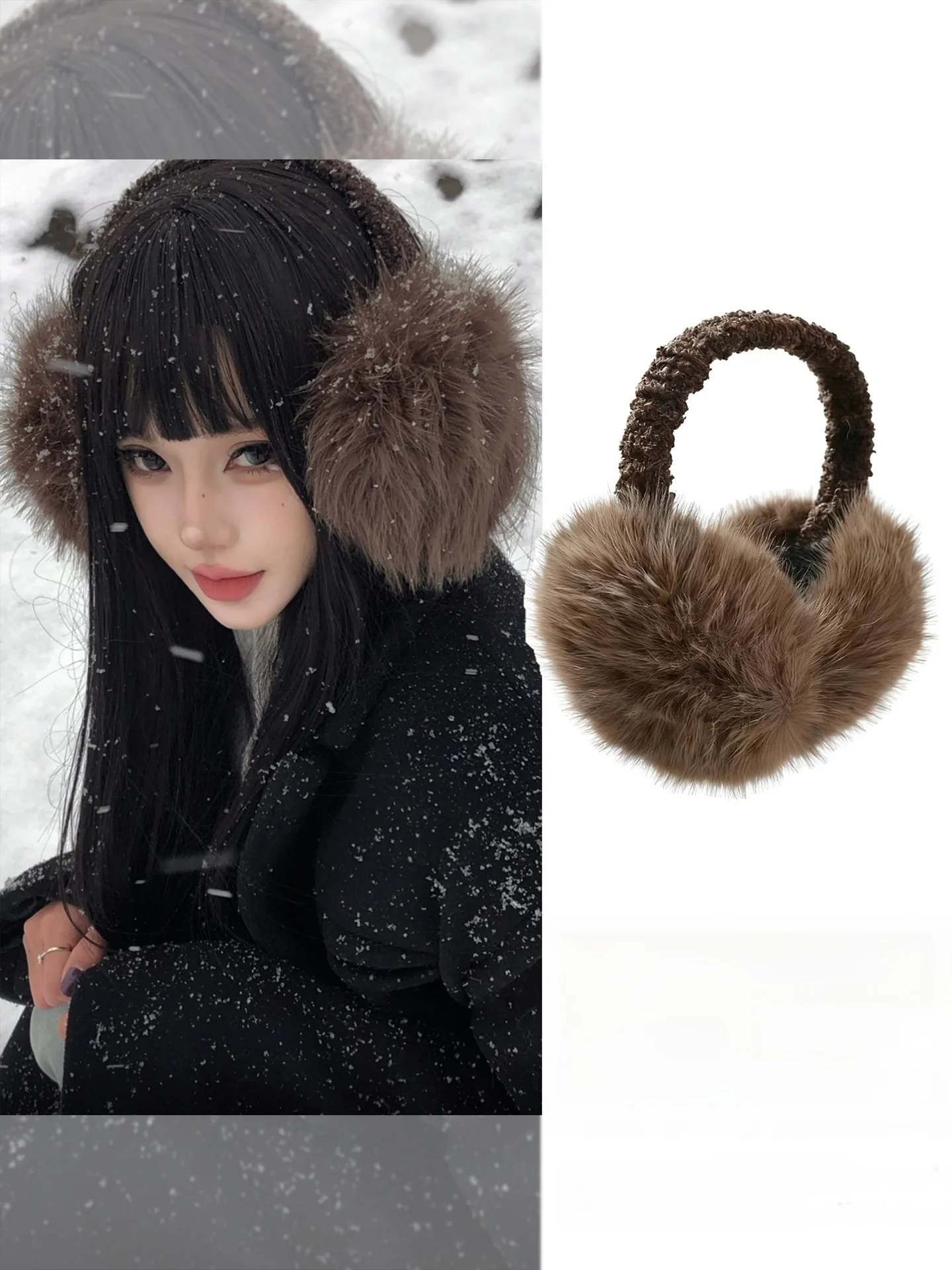 protetores-de-orelha-de-pelucia-marrom-para-mulheres-estilo-coreano-moda-inverno-protecao-termica-alta-estetica