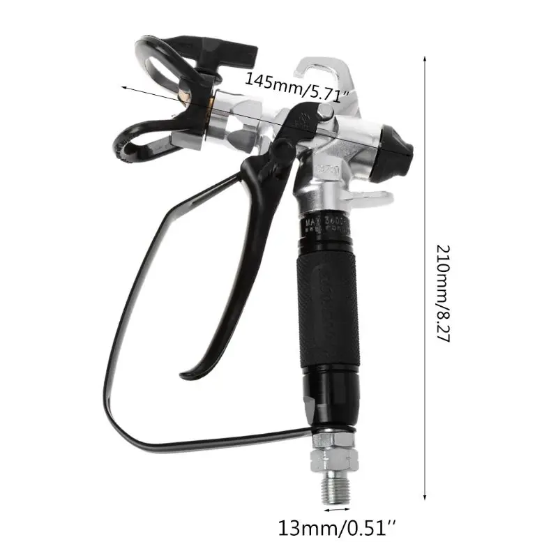 3600PSI Airless Paint Spray Gun For Wagner Sprayers With 517 Tip Nozzle Tools