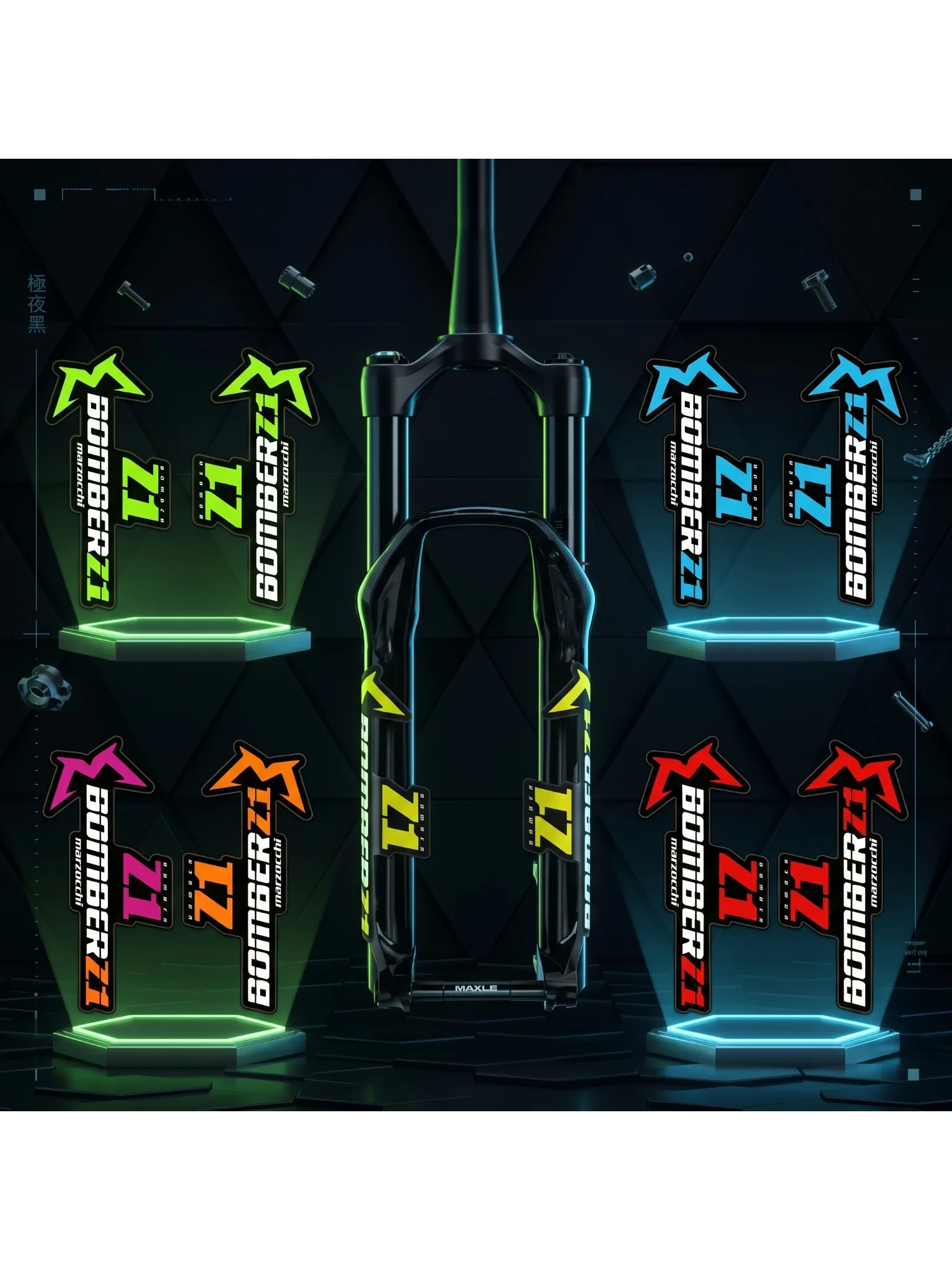 AliExpress NONE Marzocchi BOMBER MTB Front Fork & Motorcycle Helmet Stickers 2PCS 2D Flat DIY Riding Decor Decals