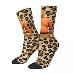 Engraçado feliz meias masculinas gibby banana cheetah energia retro harajuku icarly estilo de rua tripulação meia louca presente padrão impresso