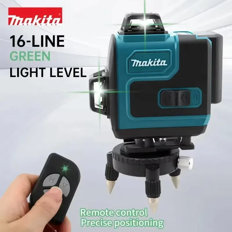 

Лазерный нивелир Makita 16 линий, 360°, горизонтальный и вертикальный, высокоточный, с зеленым лучом, настенный, портативный инструмент