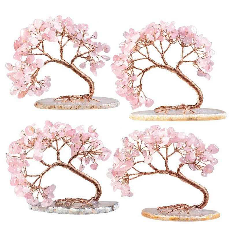 Natural Seven Chakra Crystal Gravels Crystal Money Tree With Agate Base Healing Stone Lucky Tree Home Decoration B Durable