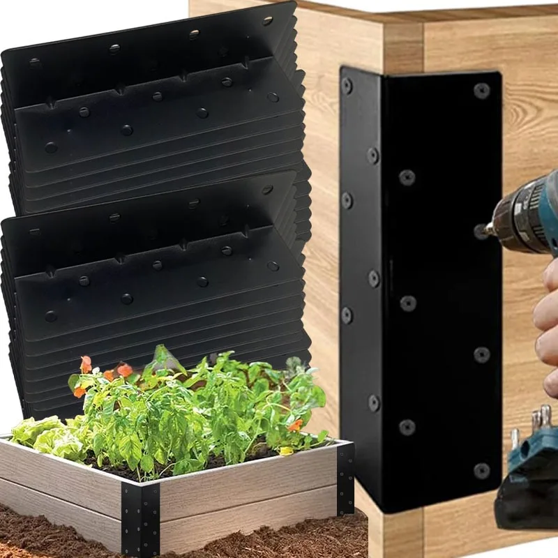 

Поднятый угловой кронштейн садовой кровати Коробка для цветов 90-градусная угловая скоба Деревянный каркас L-образный кронштейн Металлический угловой соединитель для поднятой кровати