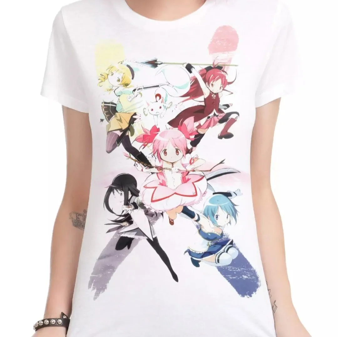 

Puella Magi Madoka Magica Complete Team Белая футболка Размер S Графические футболки Женская одежда Мужская одежда Предложения