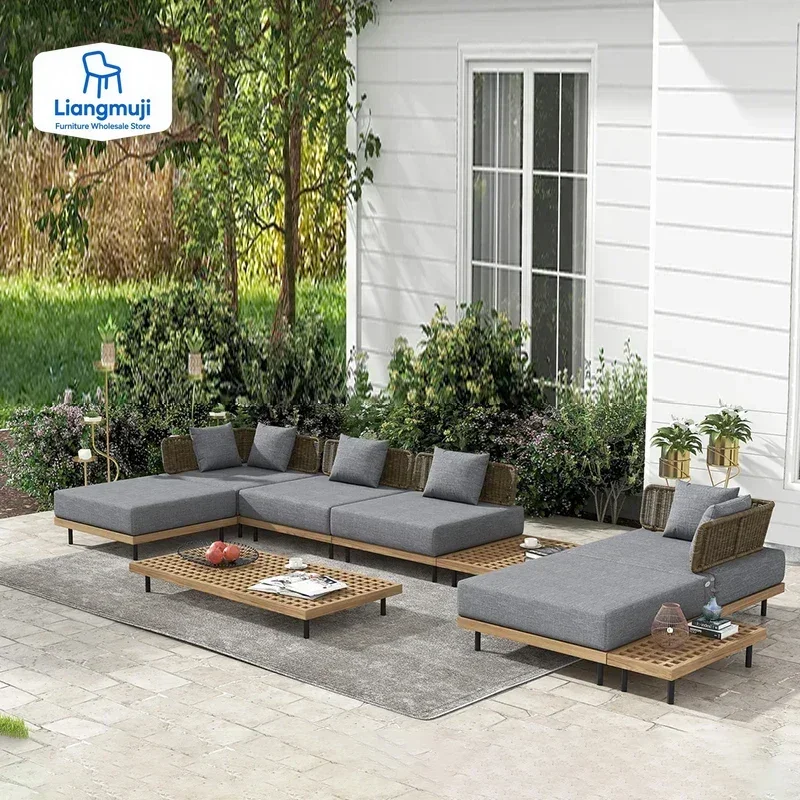 Rattan Furniture Outdoor Sofa Set Sparta Lounge Outdoor Wicker Daybed Beach Poolside Wicker Tent Patio Sofa patio furniture