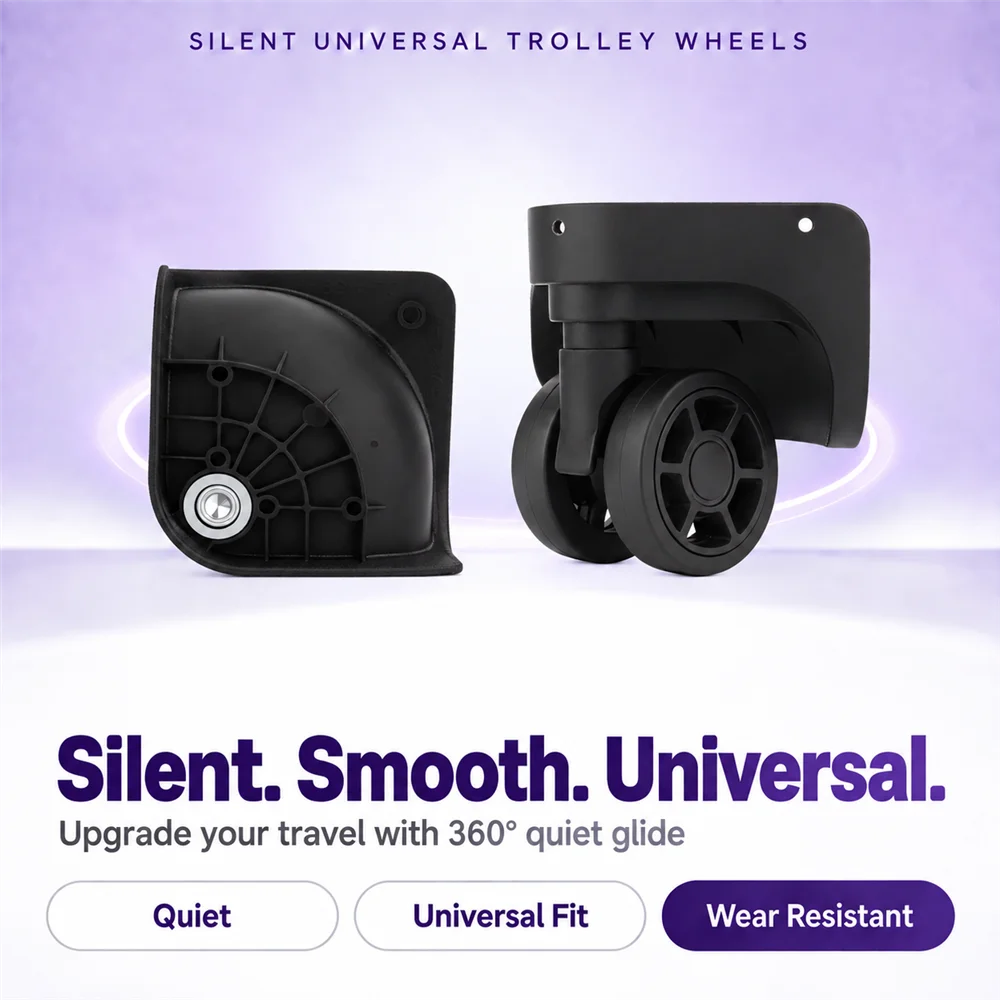 Silent Replacement Luggage Wheels - Uniwersalne, ciche kółka do bagażu, obrotowe