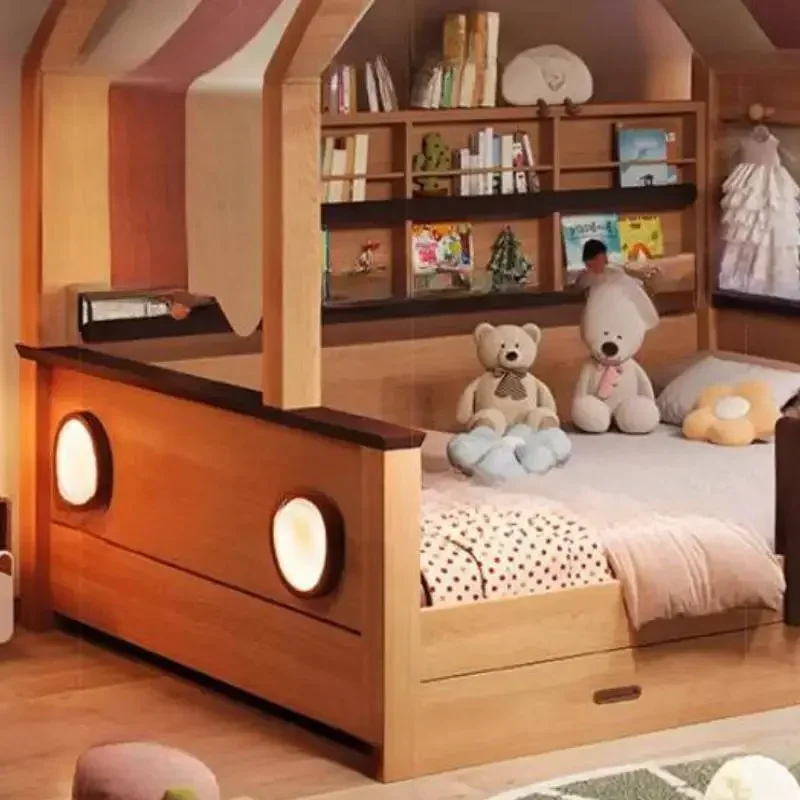 Canopy Normal Kids Beds Safety Europe Storage Modern Style Girls Kids Bed Princess Single Custom Lit Pour Enfants Furniture Home