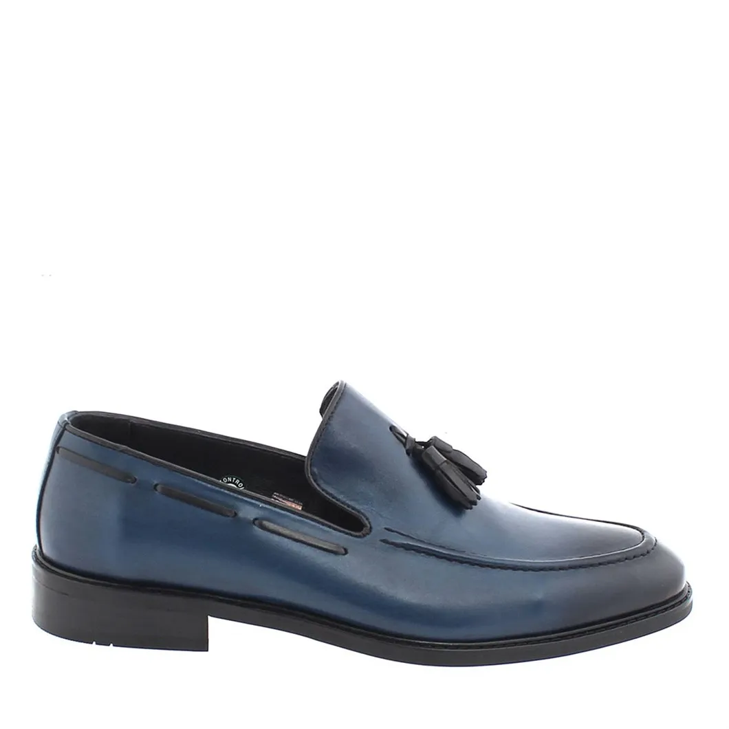 Sepatu Kulit Pria Biru Navy 495-