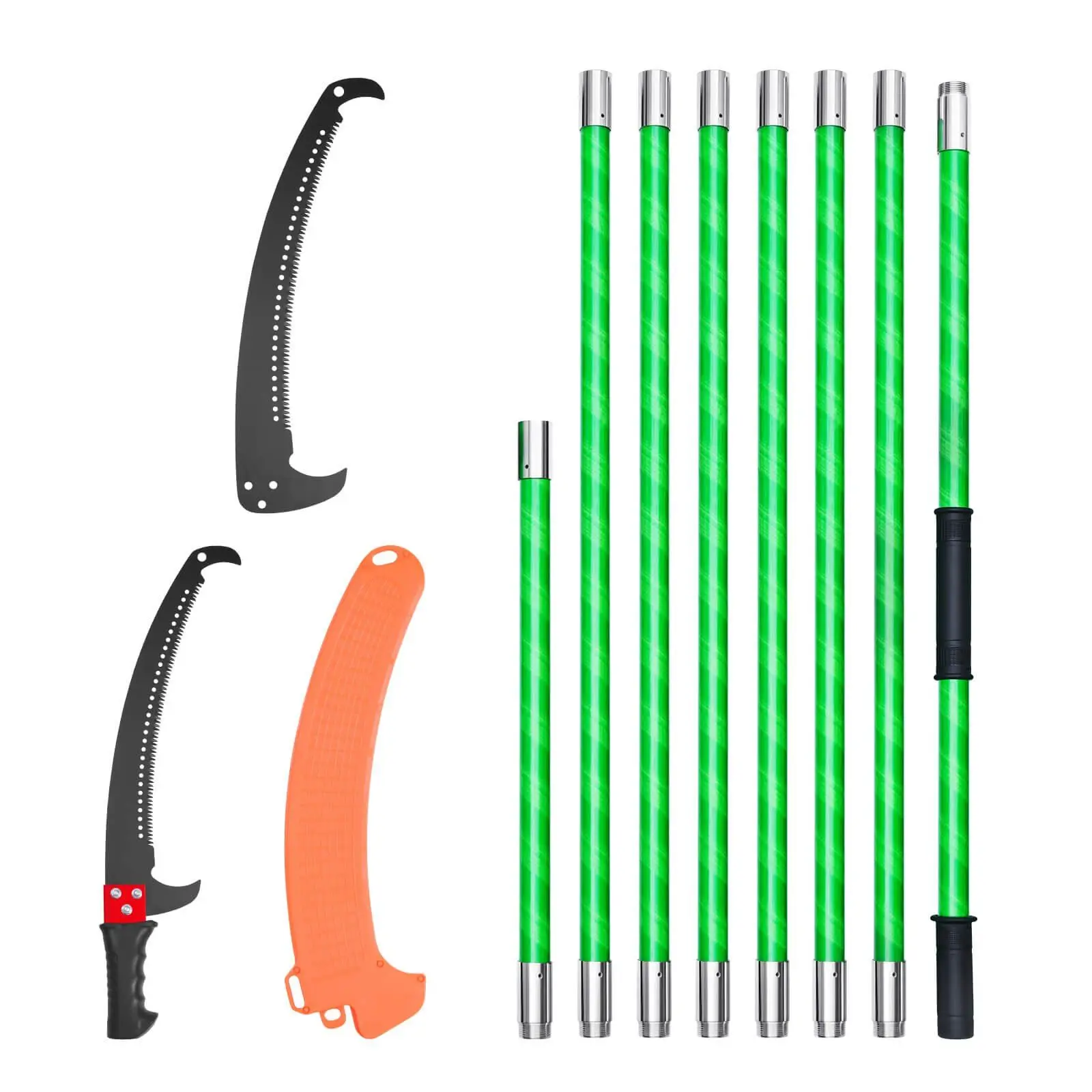 

Manual Pole Saw Extendable Pole Tree Pruner 3.87-27 ft 65Mn Steel Blade