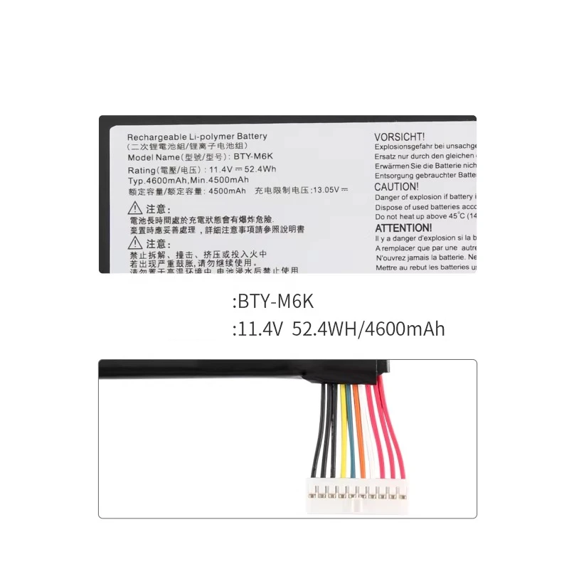 4600mah for msi bty-m6k ms-17b4 ms-16k3 16w1/16w2 gf63 gf75 gf65 battery