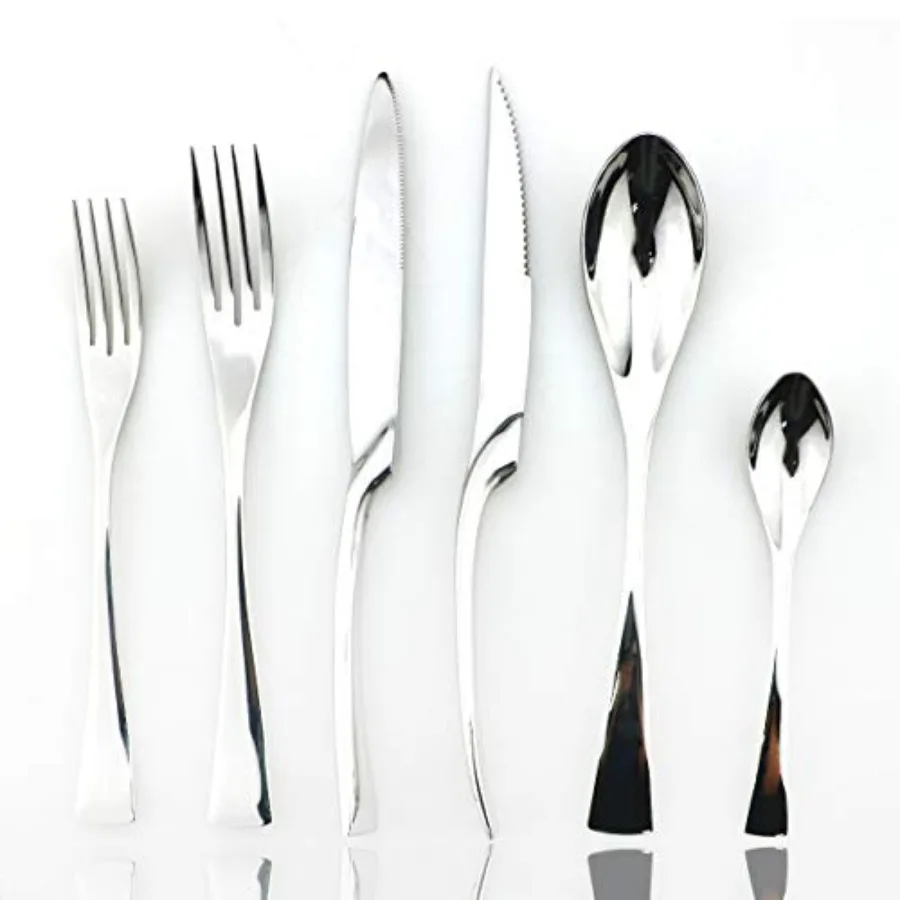 

18/0 Stainless Steel 24 Piece Mirror Polished Silver Flatware SetDinner Knife Steak Knife Salad Fork Dessert Coffee Spoon Servi