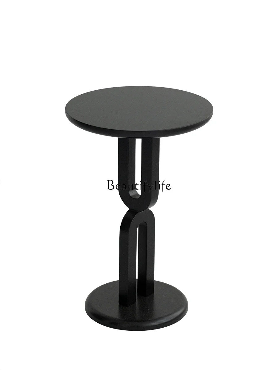 

Simple Modern Small Coffee Table Mini Sofa Movable Small round Table Small Apartment Corner Table