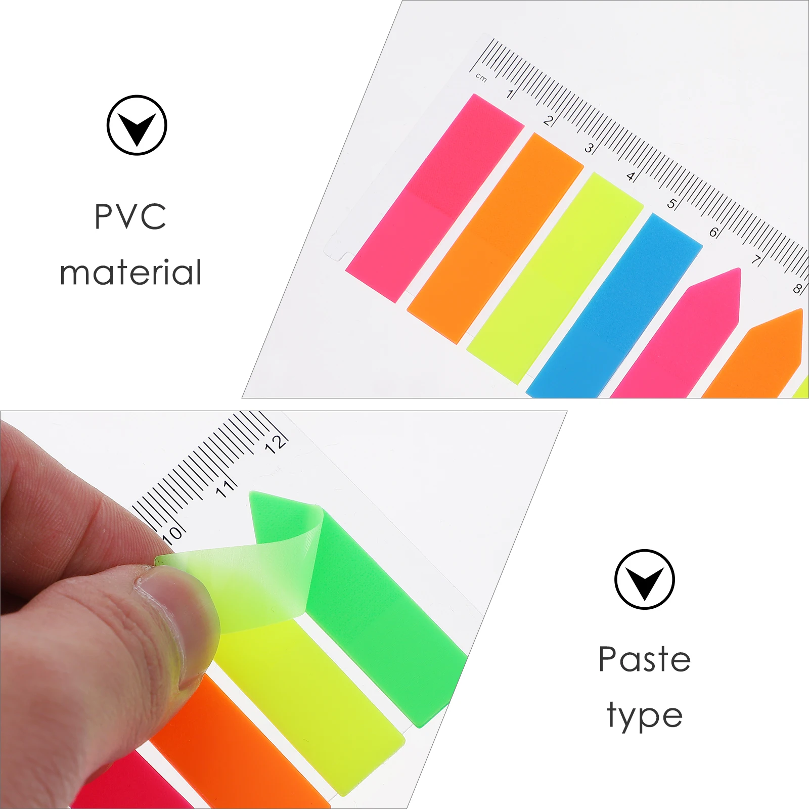 5 Sets Fluorescent Sticky Memo Notes Colored Index Label Stickers For Document Book Page Organizer Highlighting Classification