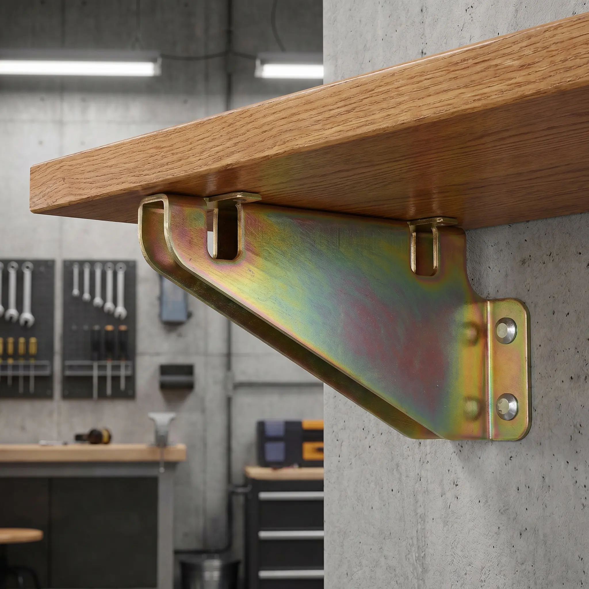 E-Track Fixed Shelf Bracket Galvanized Steel Heavy Duty for Trailer Enclosed Cargo Van Warehouse Shelving Storage Solutions E