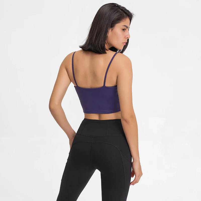 Nepoagym LIFETIME Women Tank with Shelf Built In Bra Crop Top with Removable Padding Longline Sports Bra for Workout Lounging