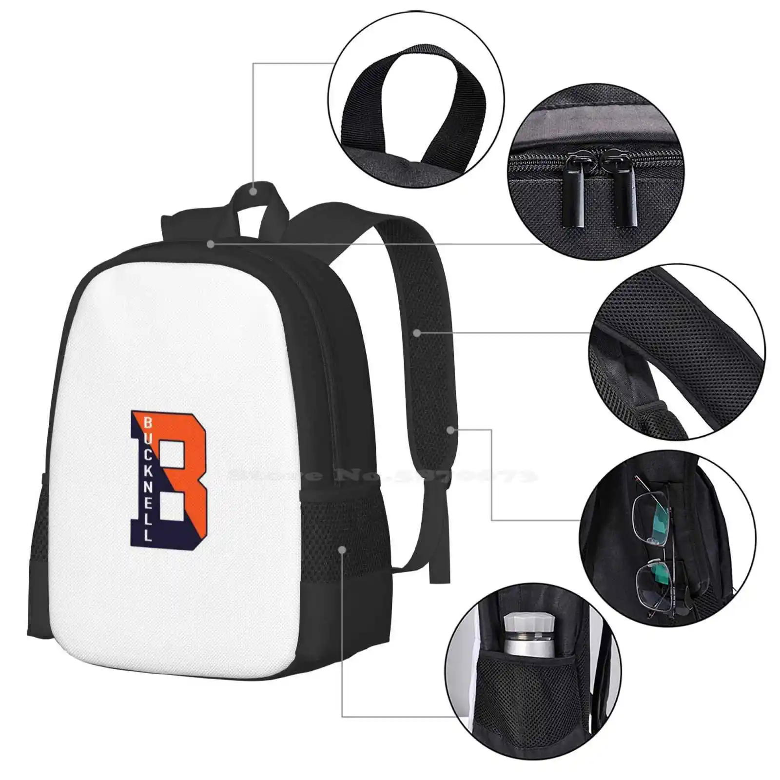 B-Bucknell University Teen College Student Backpack Pattern Design Bags 2023 2022 2021 2020 Lewisburg Pa Pennsylvania Bison Ray