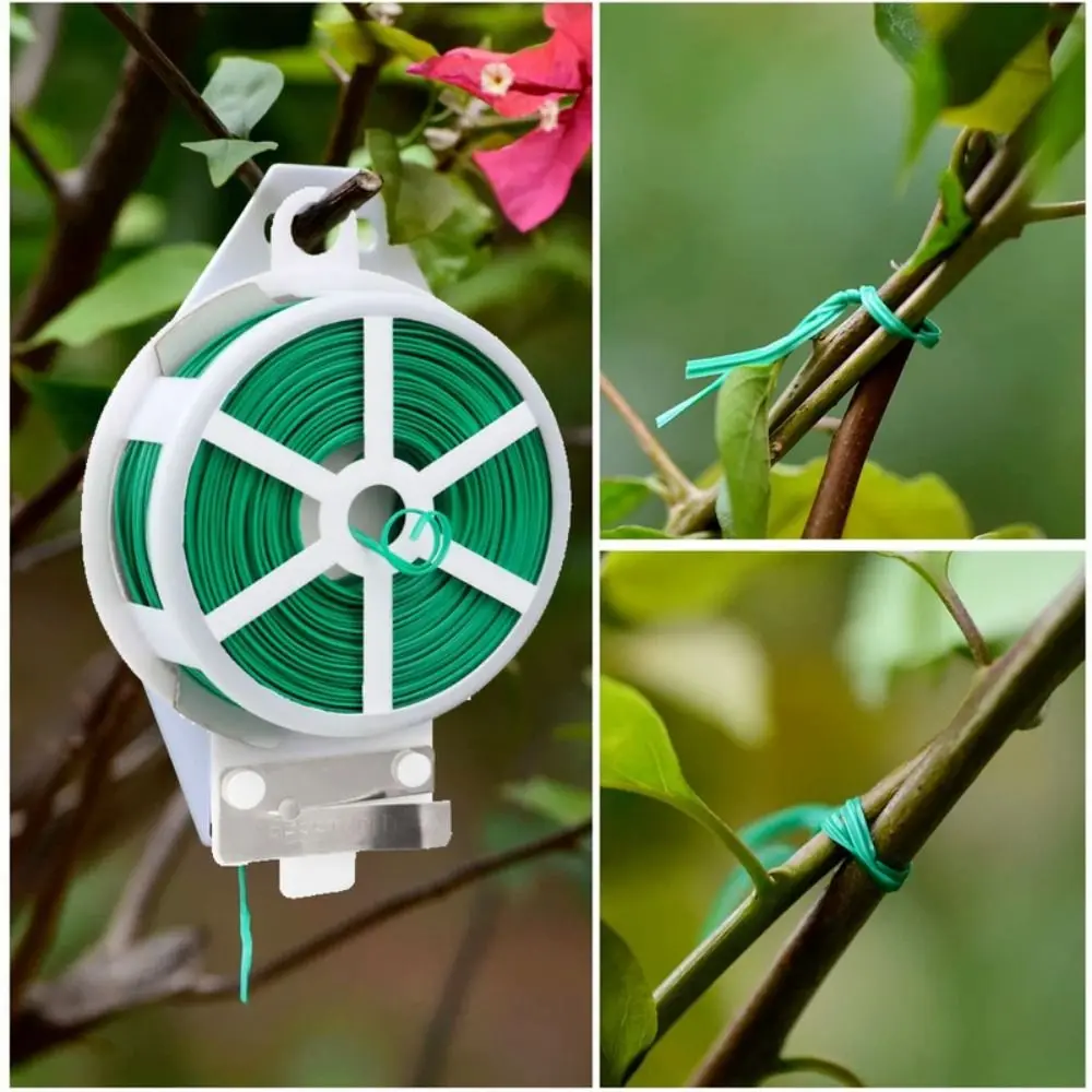 50/100/200m Garden Cable Ties Plant Twist Ties Plant Climbing Lines Plant Bundle Iron Wire Flower Plant Support Strap Tie