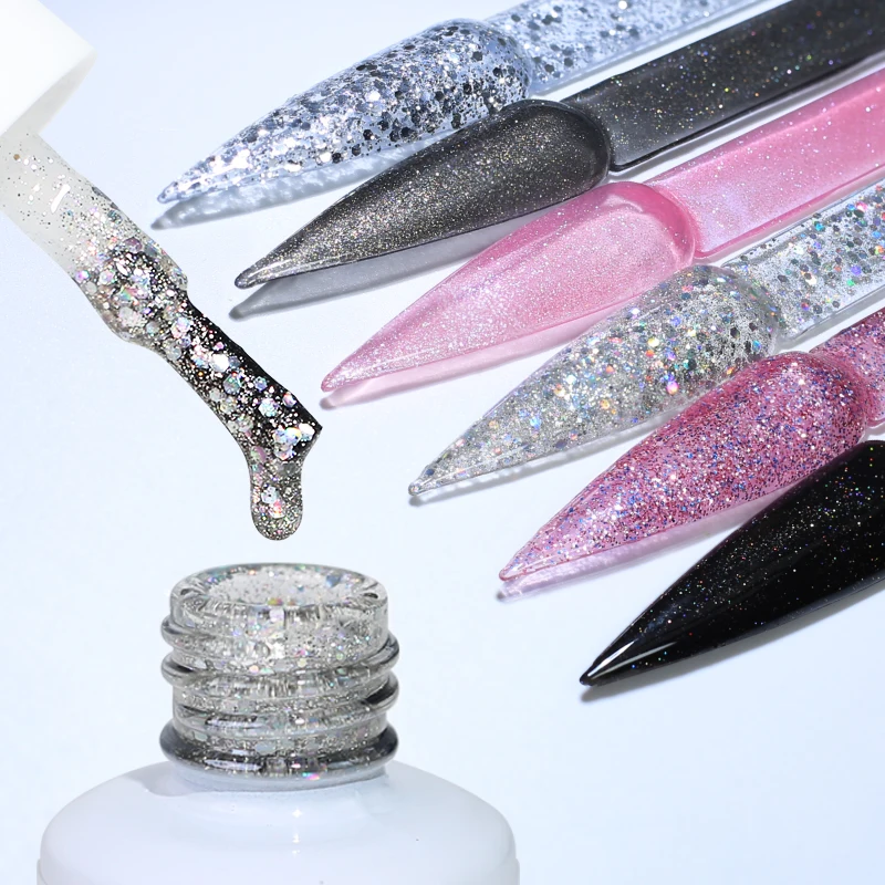 Arte Clavo Glitter UV Gel Nail Polish Sequin Series Colorful Gel Nail Polish 8ml Soak Off UV Gel Varnish Nail Art Gel Polish DIY