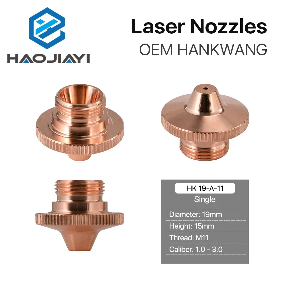 Ⅱ Ⅵ HANKWANG Knurled HK Nozzle Single Double Dia.19mm Height 15mm Thread M11 for Korea HK Fiber Laser Cutiing Machine