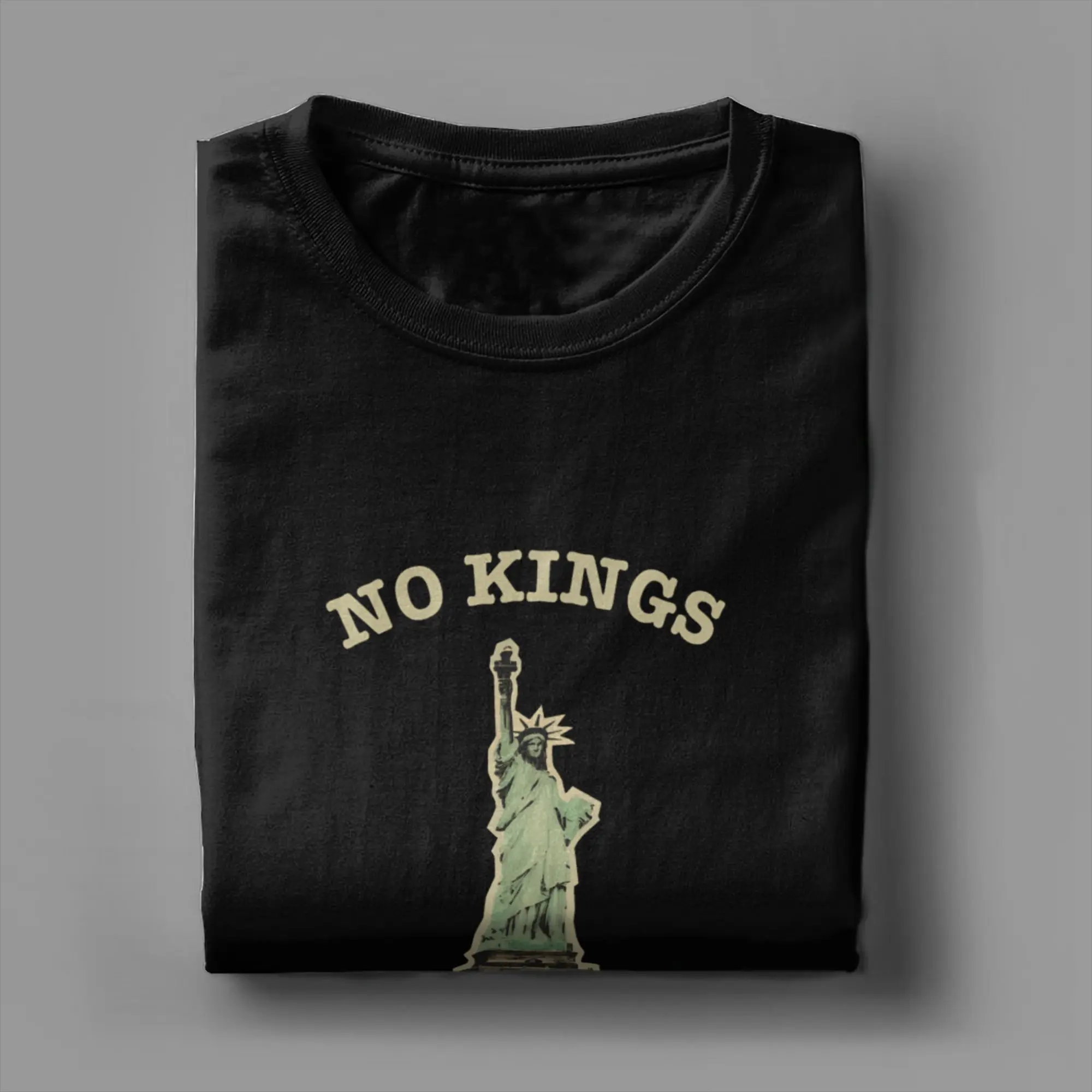 لا K-Kings في أمريكا احتجاج إنقاذ الديمقراطية تي شيرت الرجال القطن الخالص الفكاهة تي شيرت ملابس قصيرة الأكمام حجم كبير