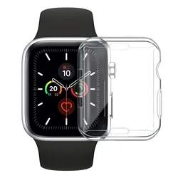 Slim Full Case For Apple Watch Series 8 7 6 5 4 3 SE Silicone Cover For iWatch 38 40 41 42 44 45 49MM Clear TPU Screen Protector