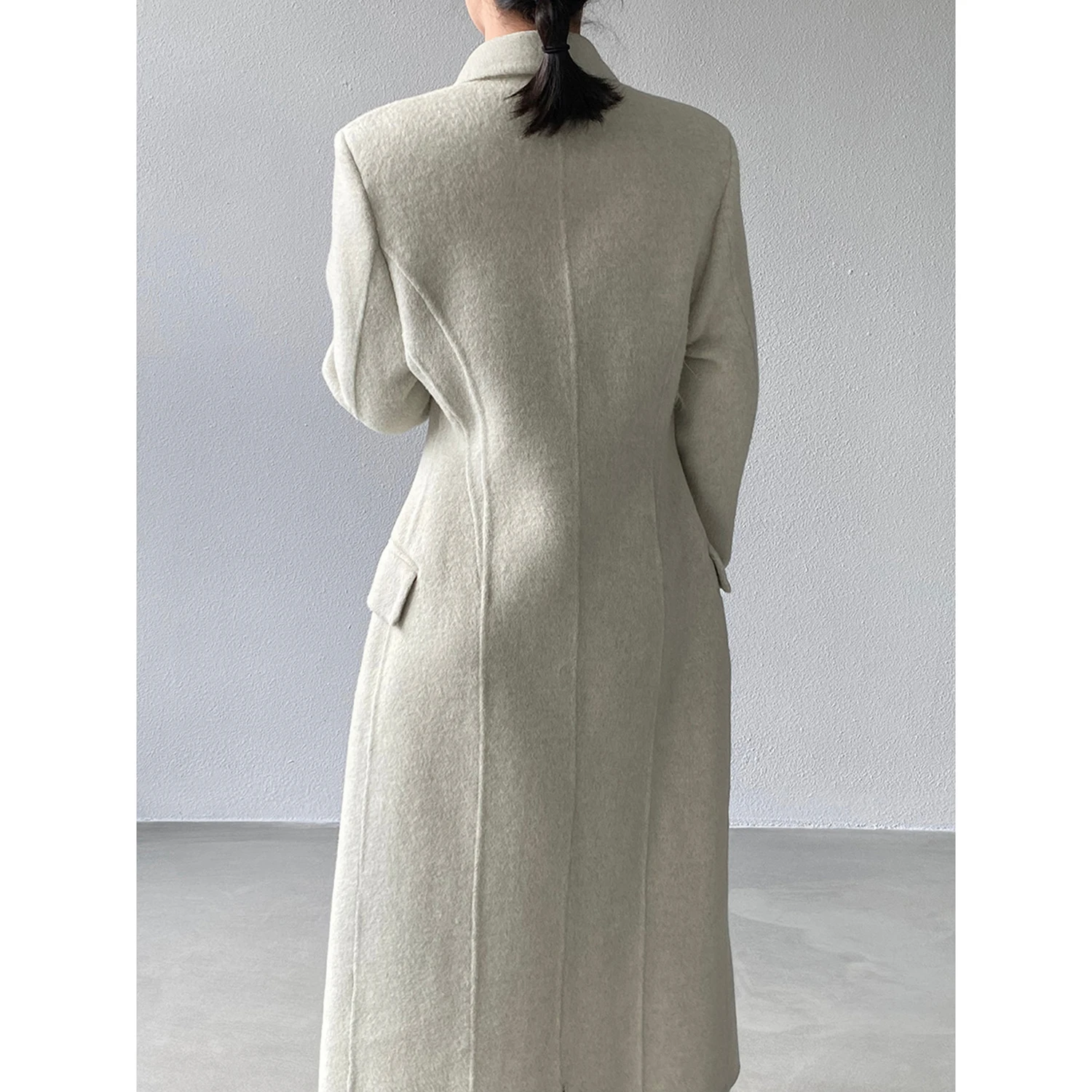 Allingentle Luxury Women's Long Blazer Woolen Double-Breasted Women's jacket for Cocktail Party Daily Casual Outfits Customize